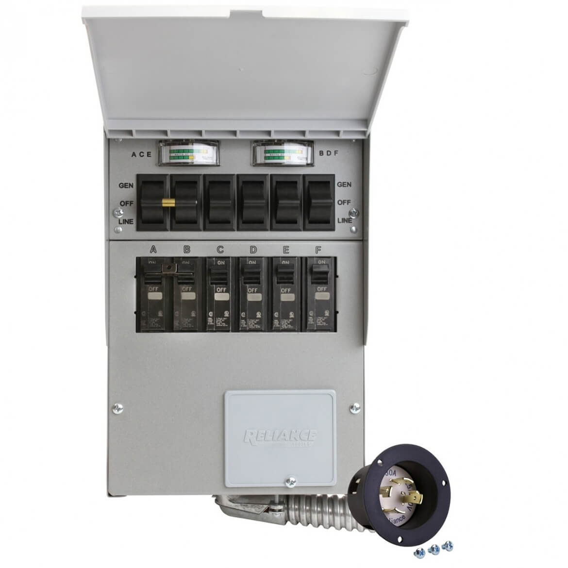 thumbnail image 2 of Reliance Pro/Tran 2 30-Amp 6-Circuit Indoor Manual Transfer Switch Kit (306CRK) With Meters 2 of 5