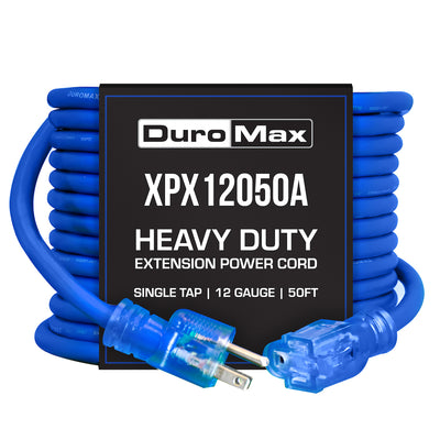 DuroMax  Heavy Duty SJEOOW 50-Foot 10 Gauge Blue Single Tap Extension Power Cord
