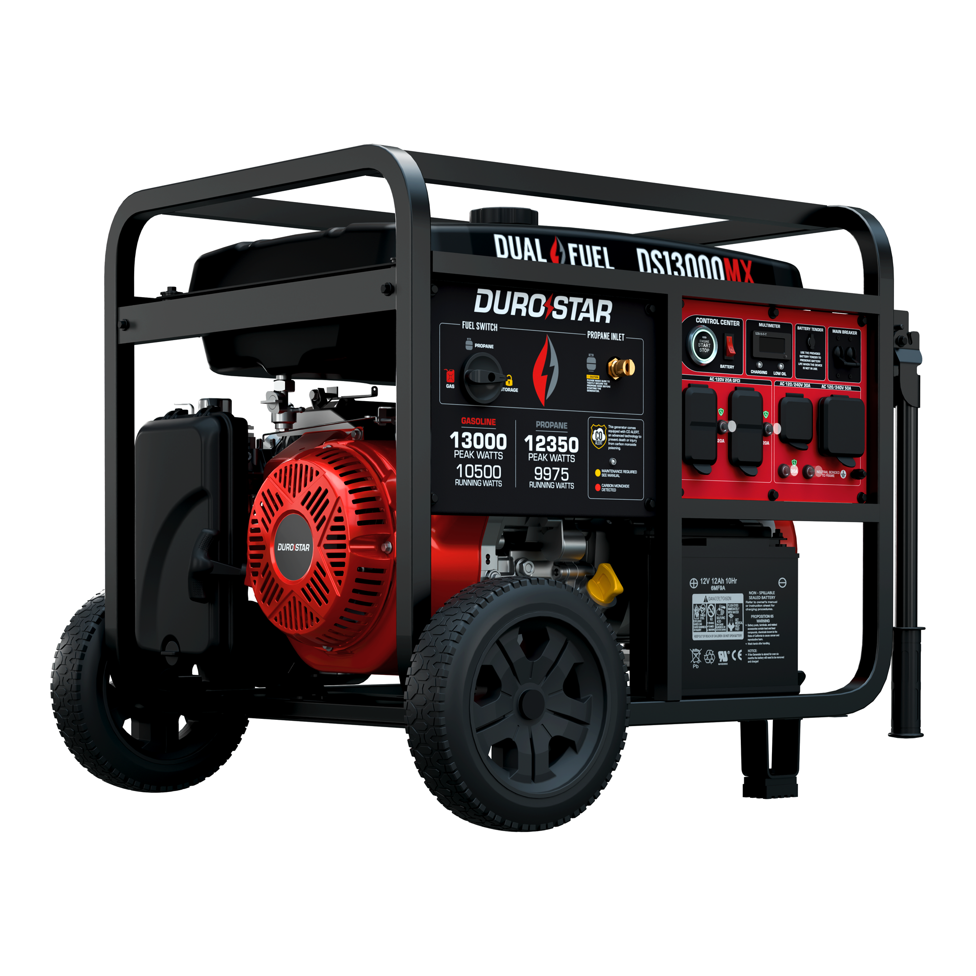 DuroStar 13,000 Watt Dual Fuel Portable Generator w/ CO Alert