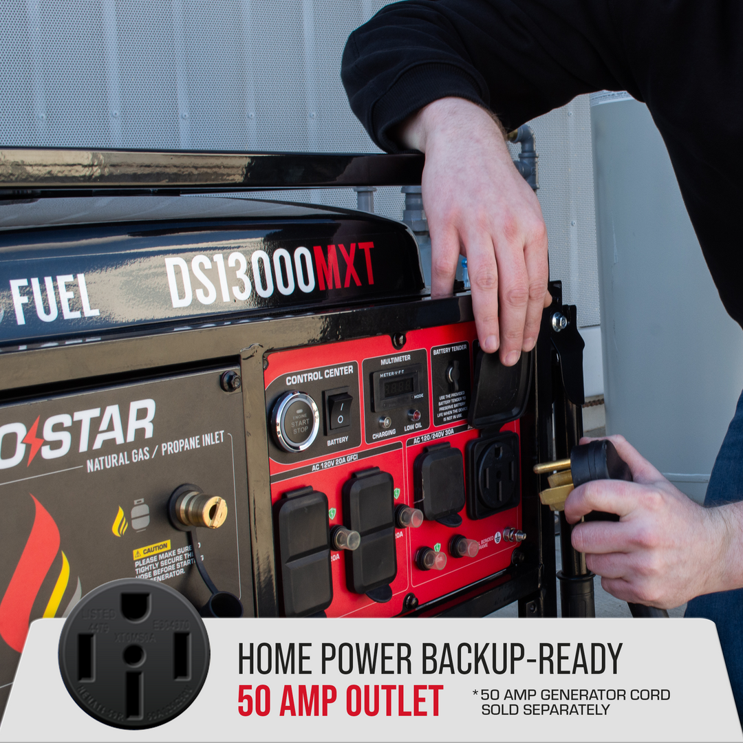 13,000 Watt Tri Fuel Portable Generator w/ CO Alert – DS13000MXT