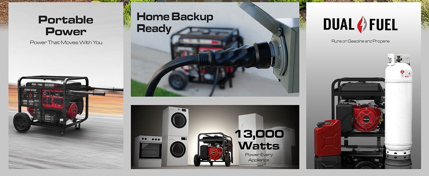 13,000W Dual Fuel Generator for Home Backup