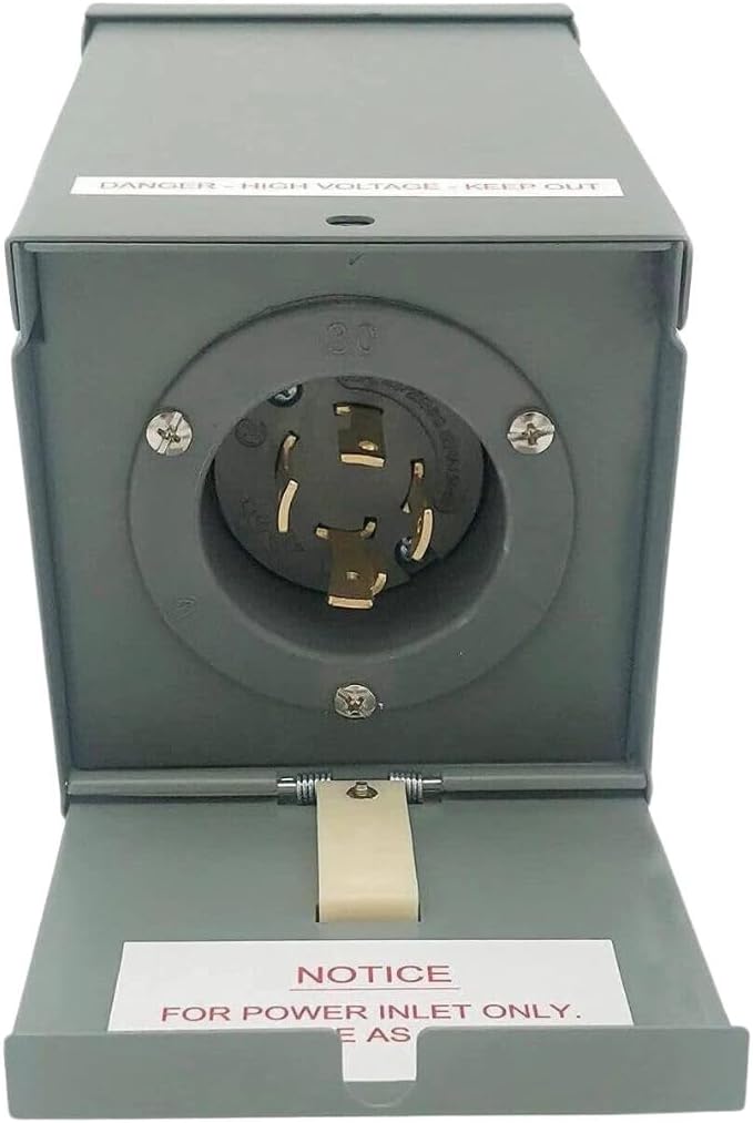 Connecticut Electric EGSPI30 30 Amp Generator Power Inlet Box with Weatherproof Cover