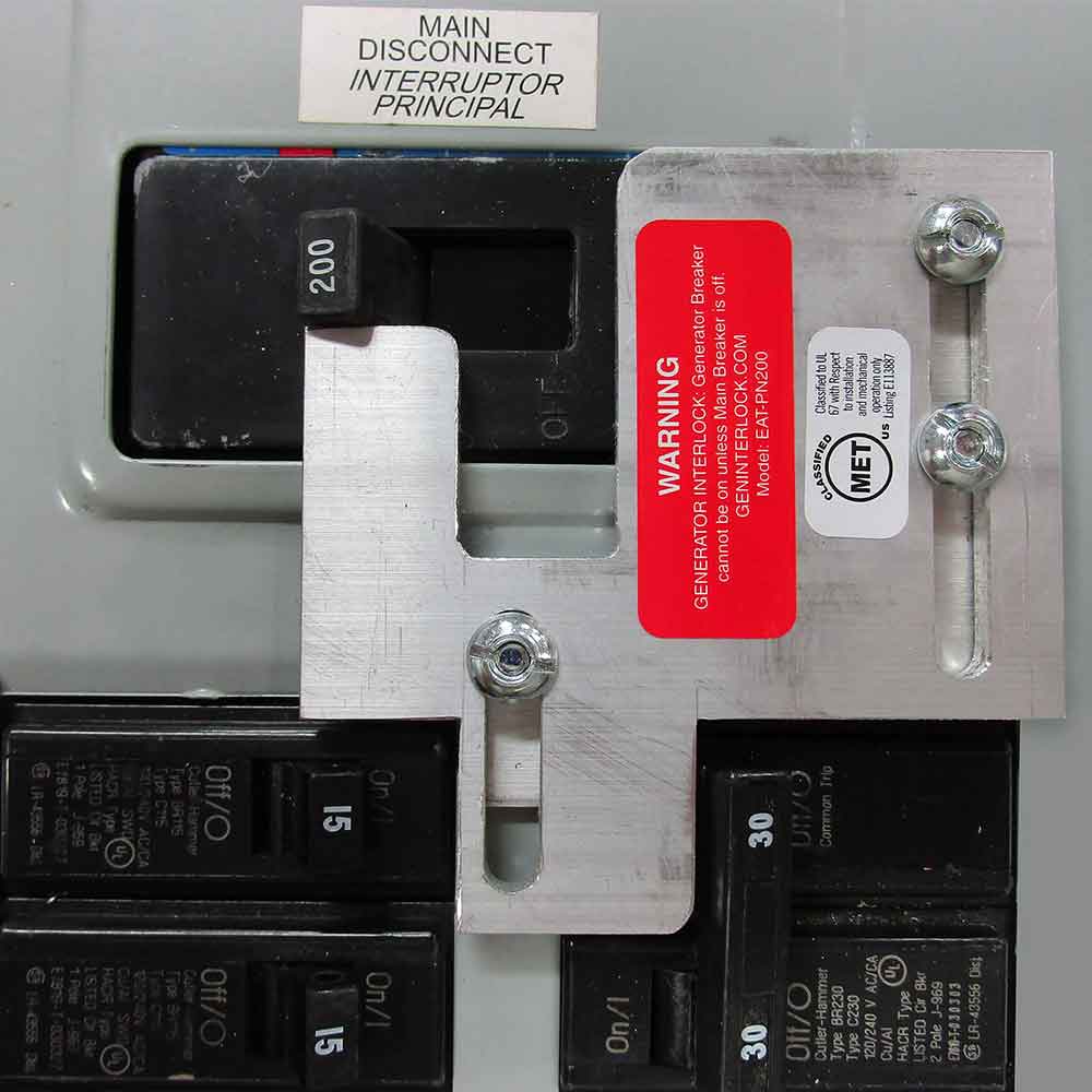 GenInterlock  GenInterlock EAT-PN200 Generator Interlock Kit Breaker Panel 150/200 Amp Panels Cutler Hammer BR Series