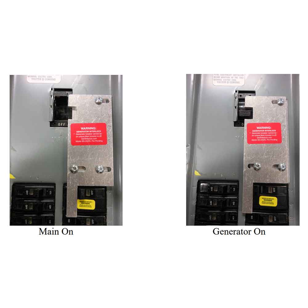 GenInterlock  GenInterlock SD-200VL Generator Interlock Kit Breaker Panel 150/200 Amp 3-1/4 -4" Square D Vertical Throw
