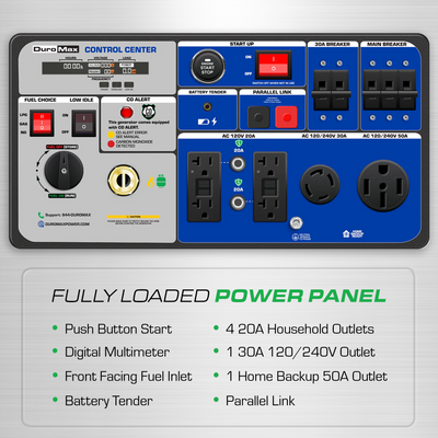 9,500 Watt Portable Tri Fuel Inverter Generator - Quiet, Low THD
