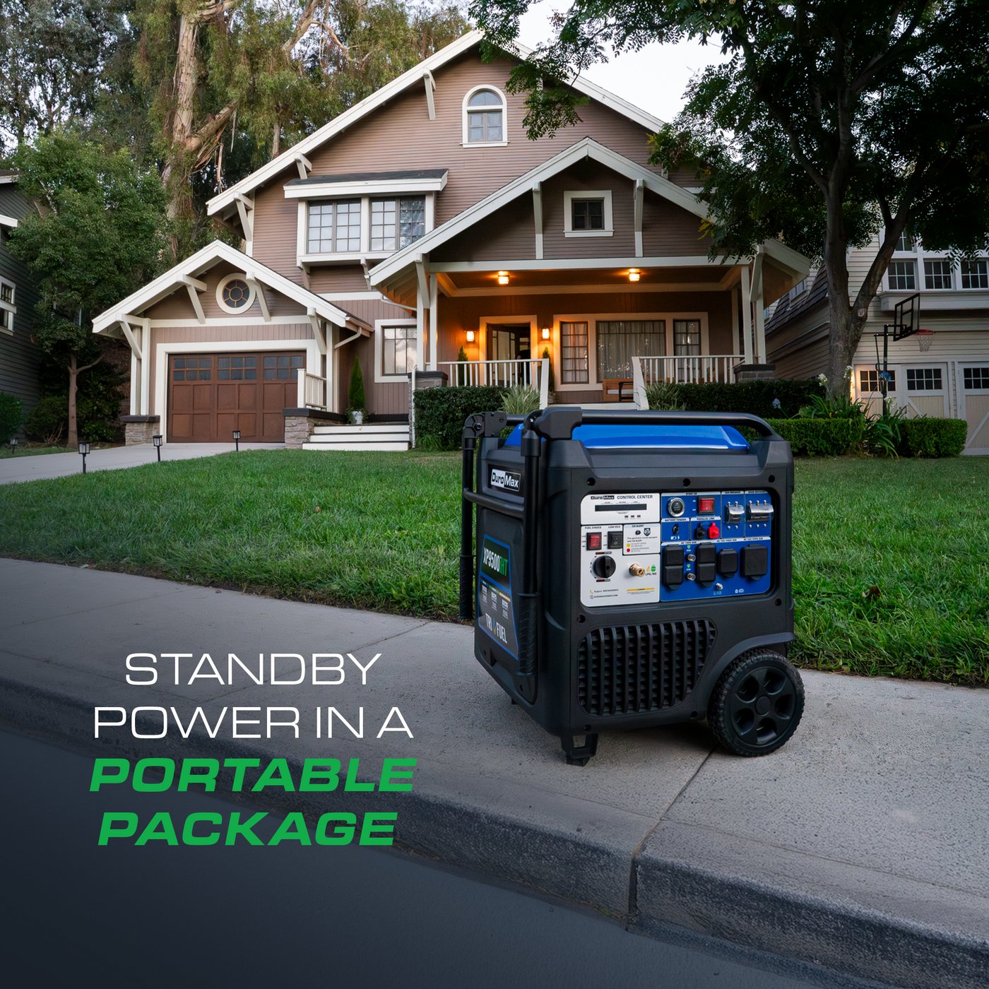 9,500 Watt Portable Tri Fuel Inverter Generator - Quiet, Low THD