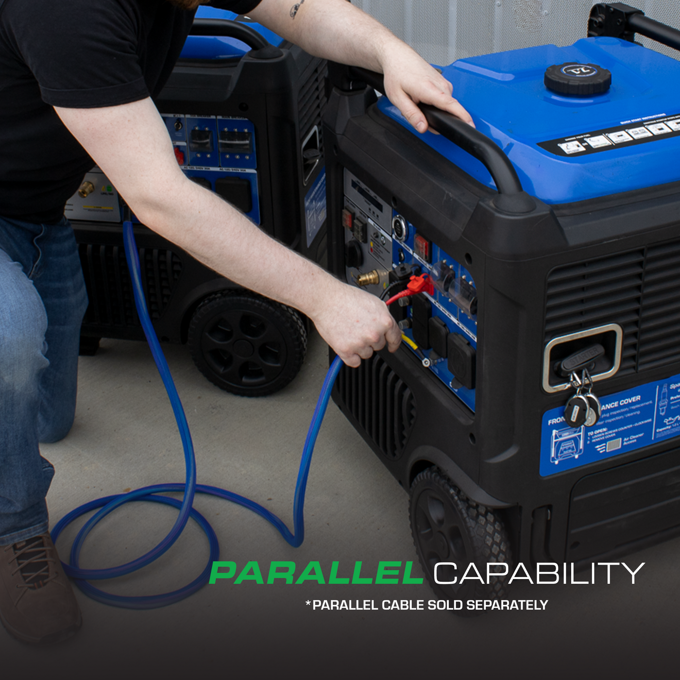 9,500 Watt Portable Tri Fuel Inverter Generator - Quiet, Low THD