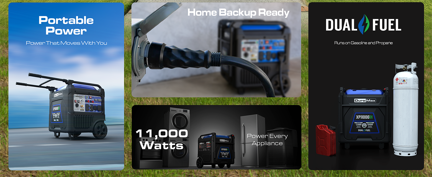11,000W Dual Fuel Inverter Generator for Home Backup