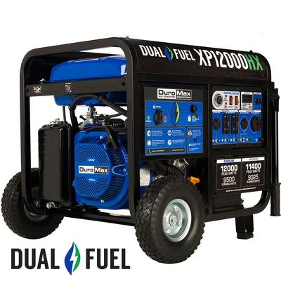 DuroMax  12,000 Watt Dual Fuel Portable HX Generator w/ CO Alert