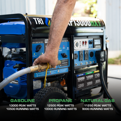 DuroMax 13,000 Watt Tri Fuel Portable HXT Generator w/ CO Alert