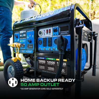 DuroMax 13,000 Watt Tri Fuel Portable HXT Generator w/ CO Alert