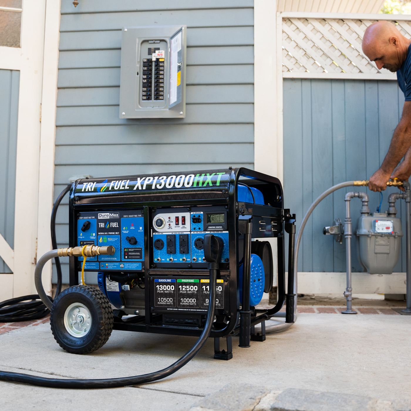 DuroMax 13,000 Watt Tri Fuel Portable HXT Generator w/ CO Alert