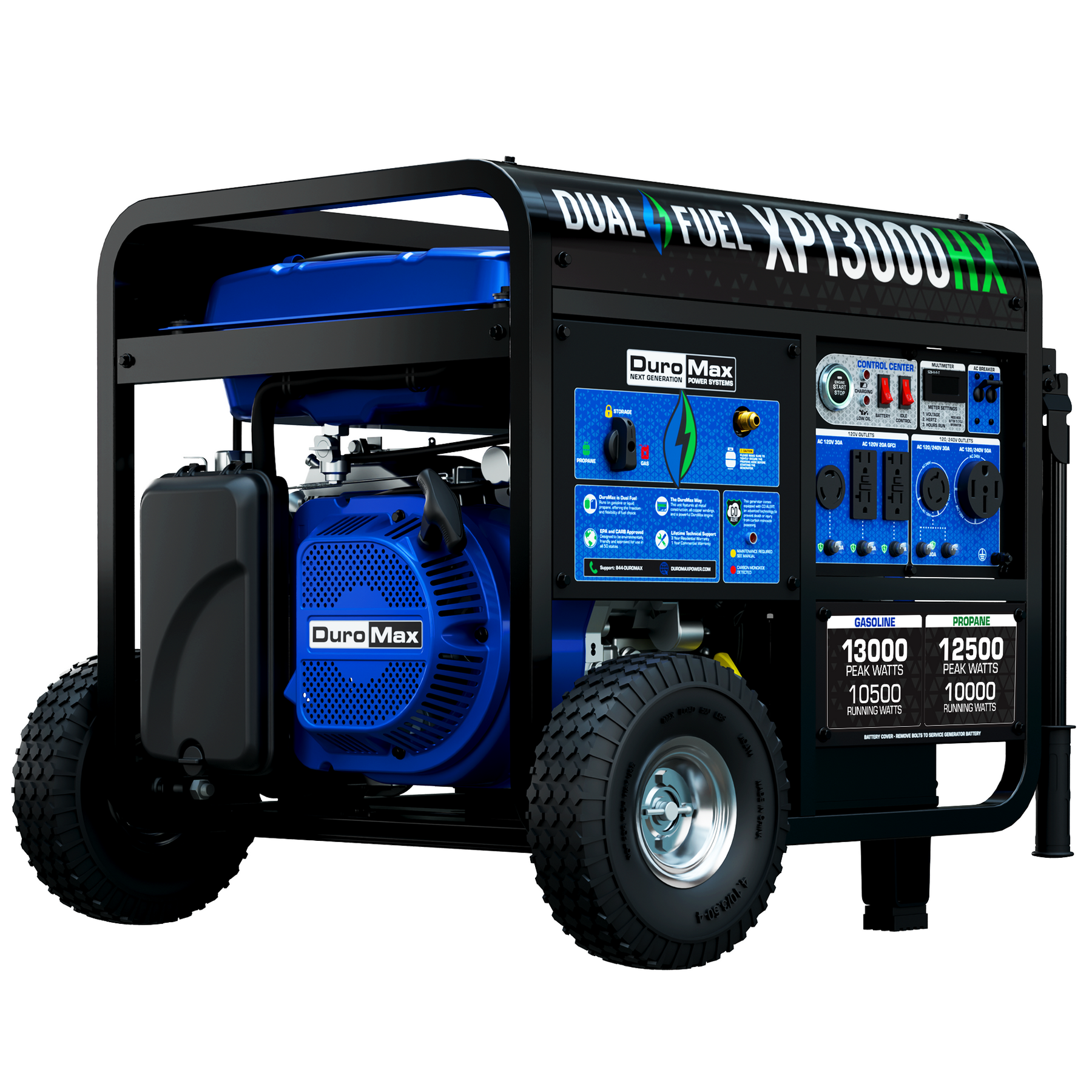 DuroMax XP13000HX dual fuel portable generator front view