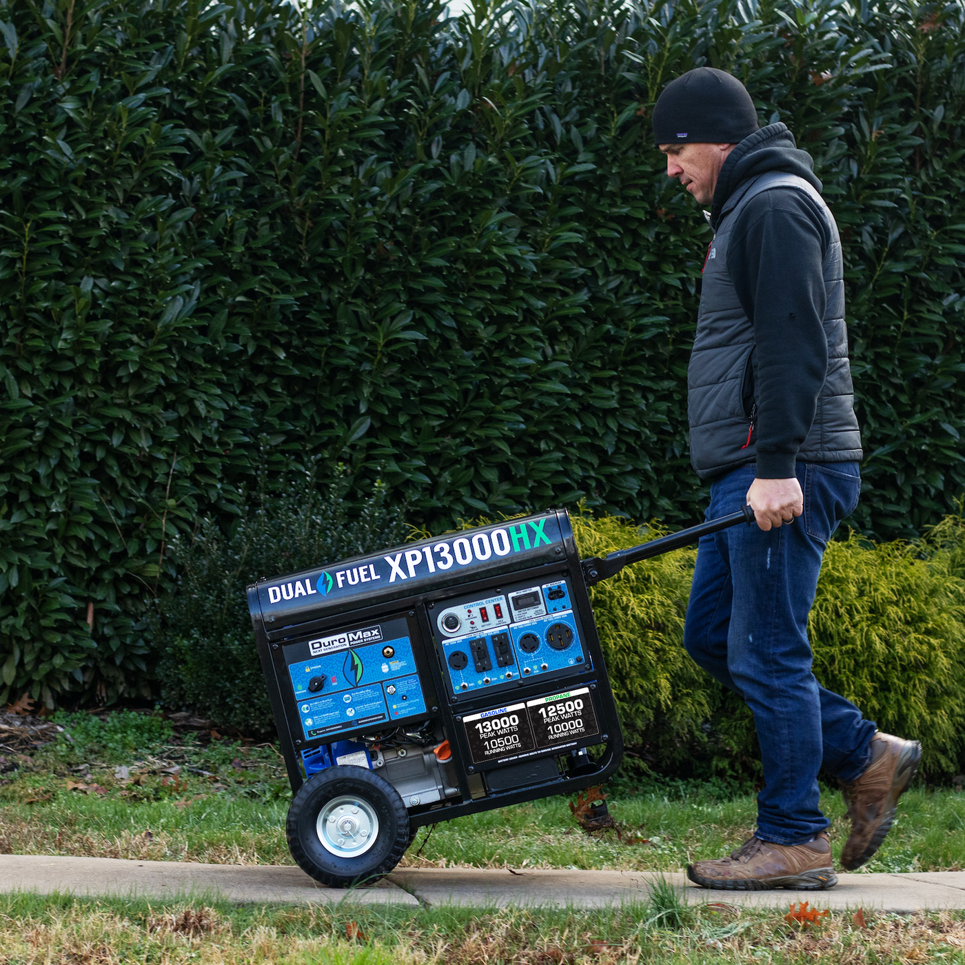 DuroMax 13,000 Watt Dual Fuel Portable HX Generator w/ CO Alert