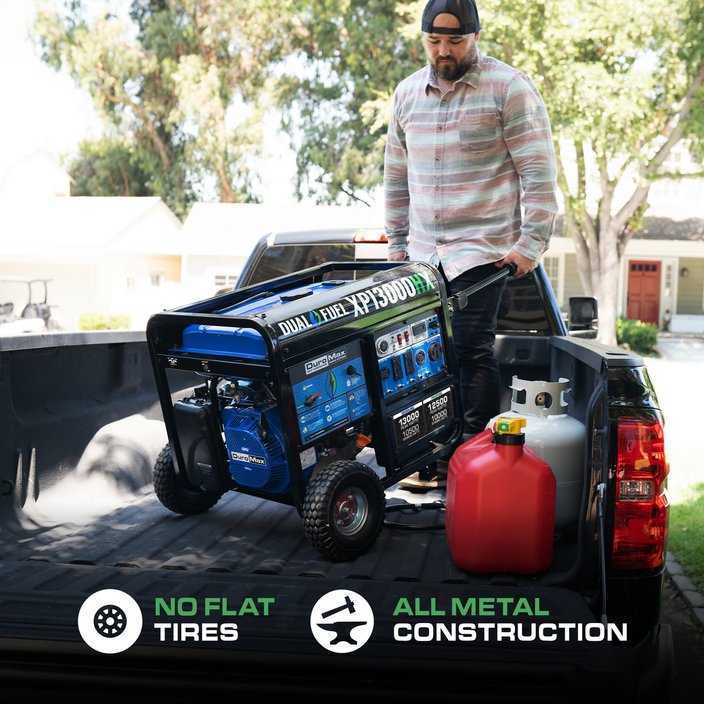 DuroMax 13,000 Watt Dual Fuel Portable HX Generator w/ CO Alert