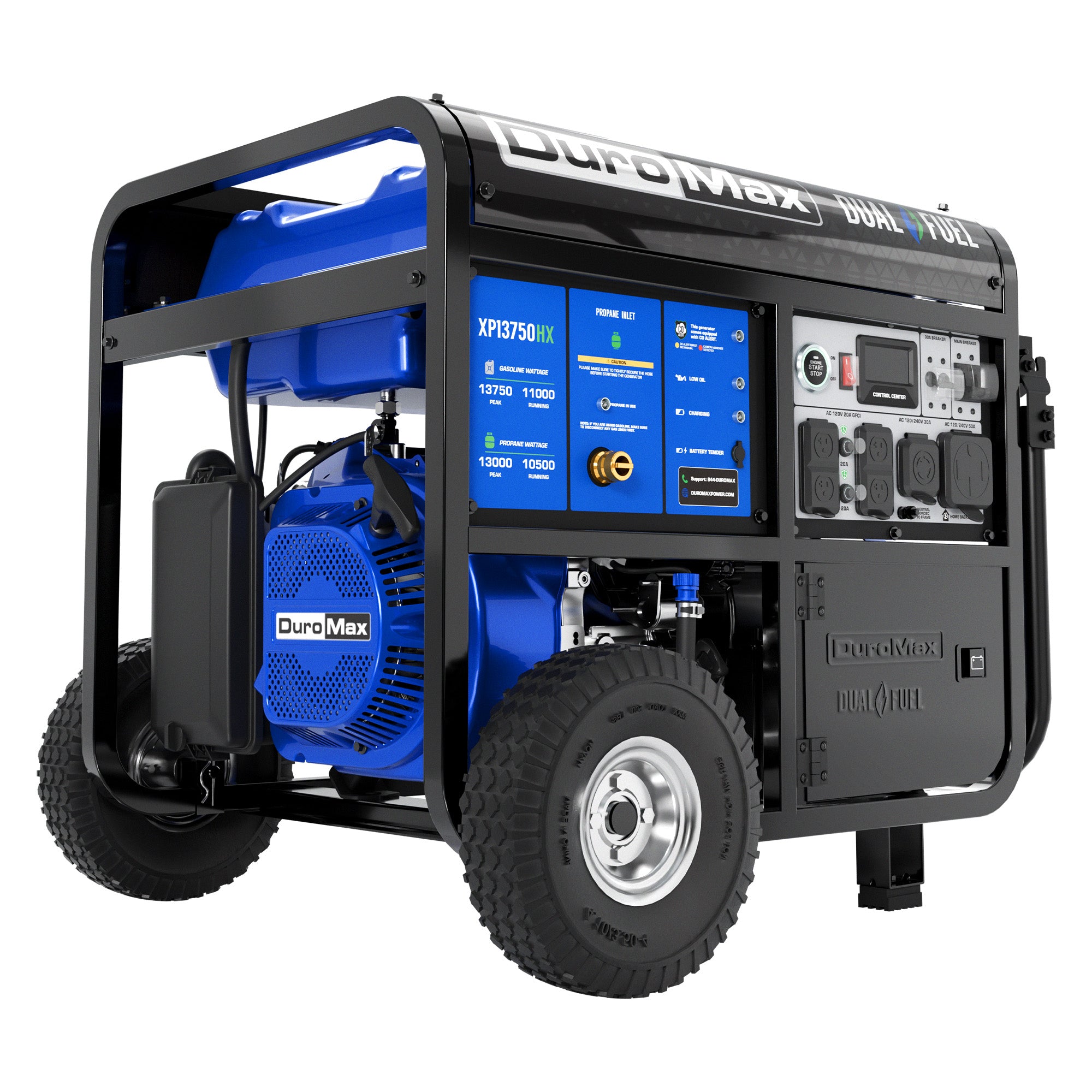 DuroMax 13,750 Watt Dual Fuel Portable HX Generator w/ CO Alert