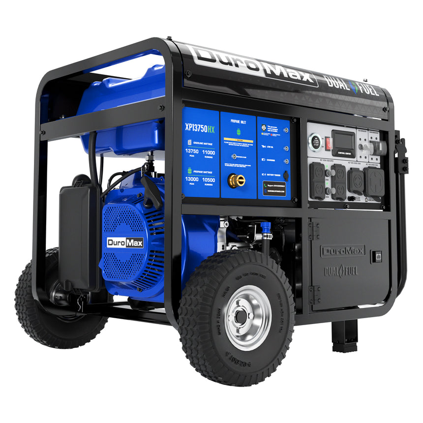 DuroMax 13,750 Watt Dual Fuel Portable HX Generator w/ CO Alert