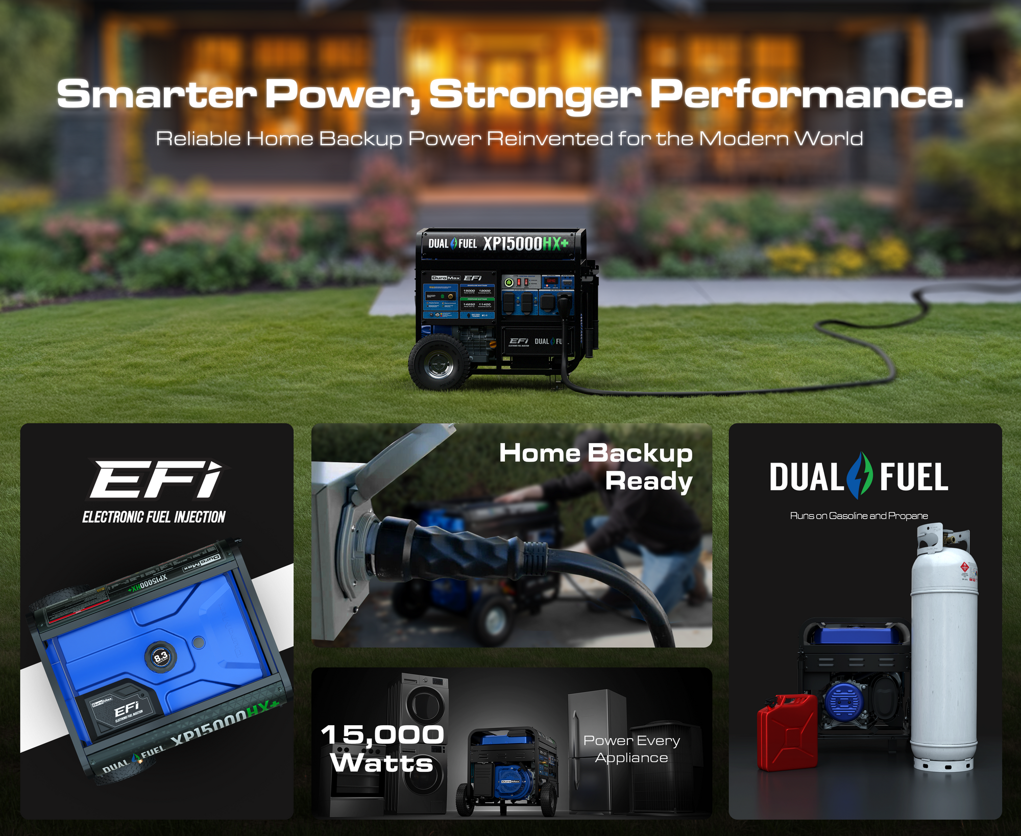 15,000W Dual Fuel EFI Generator for Home Backup