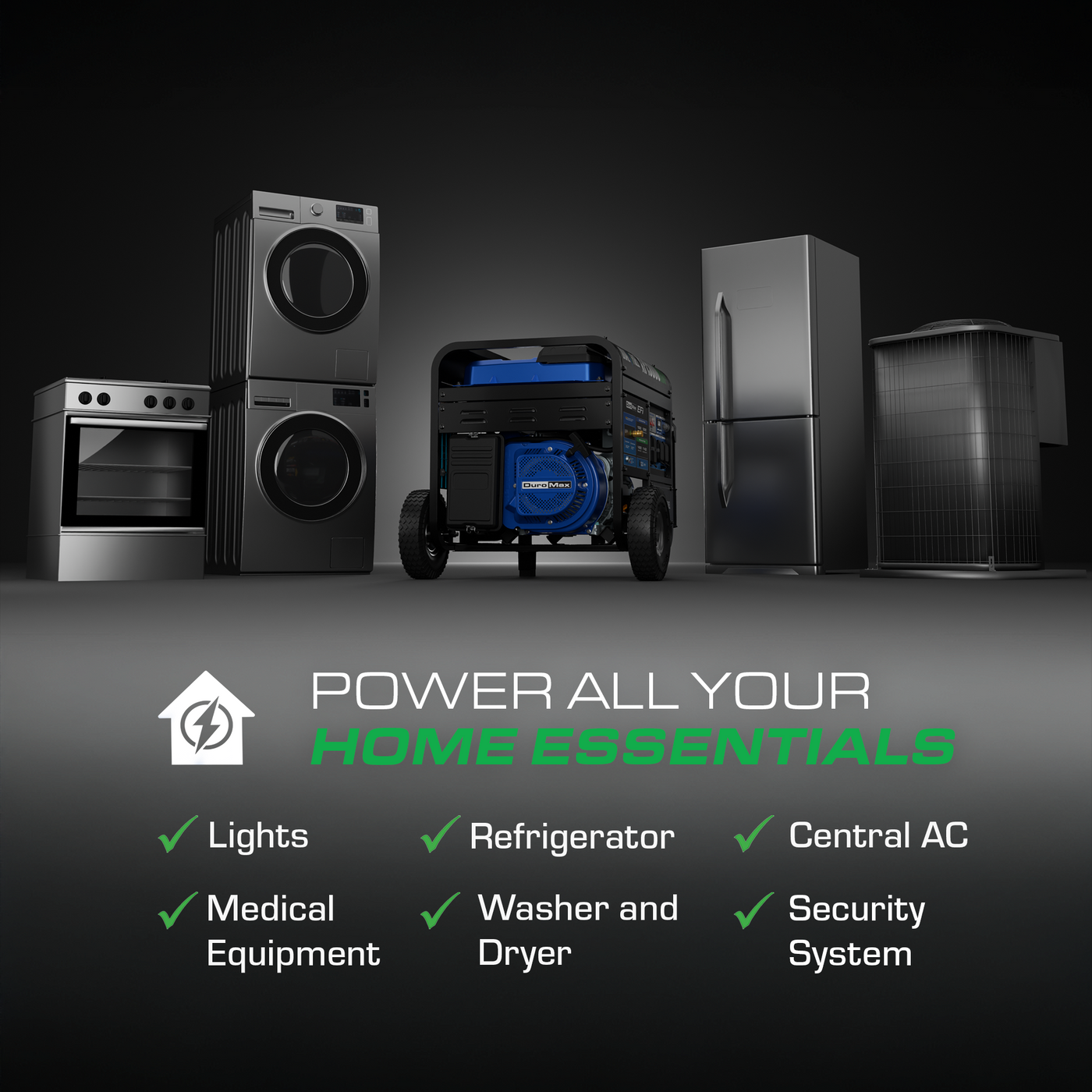 DuroMax 15,000 Watt Electric Start Dual Fuel EFI Portable Generator