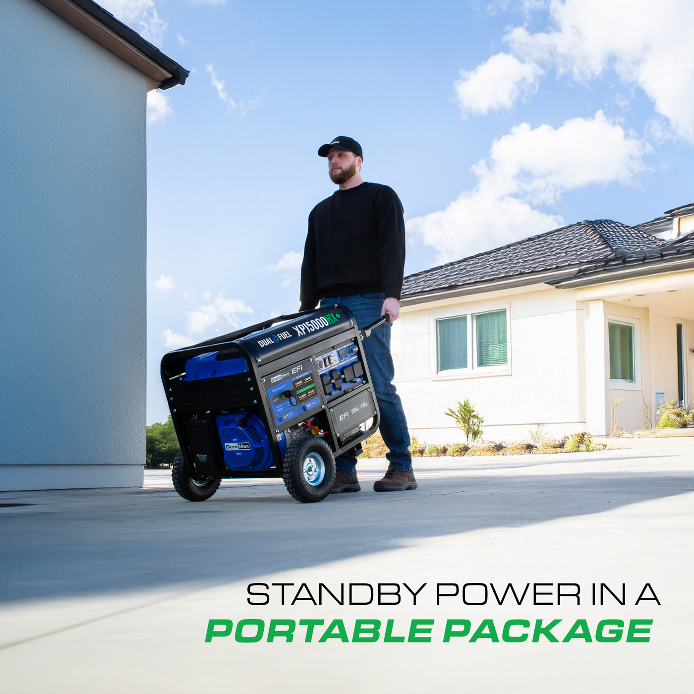 DuroMax 15,000 Watt Electric Start Dual Fuel EFI Portable Generator