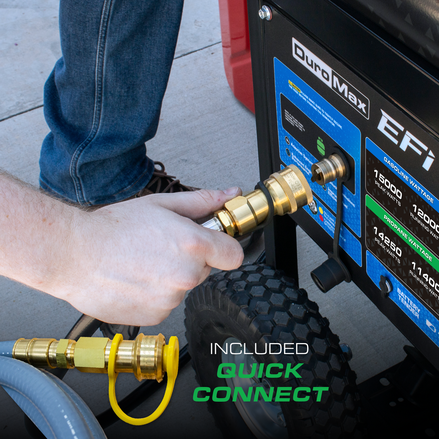 DuroMax 15,000 Watt Electric Start Dual Fuel EFI Portable Generator