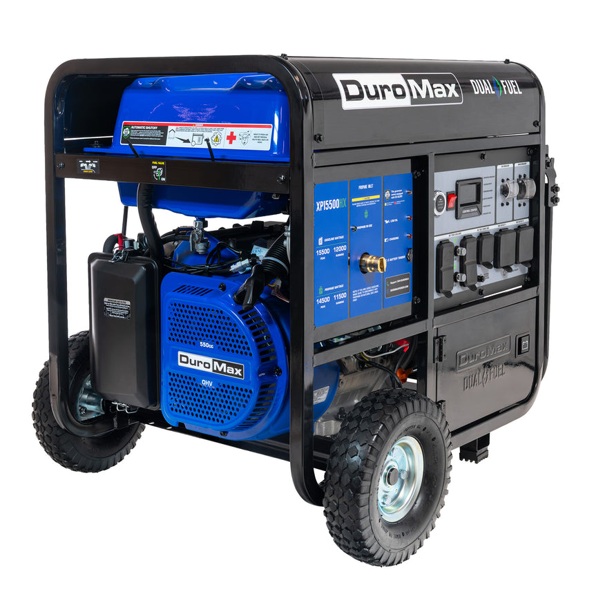 15,500 Watt Dual Fuel Portable HX Generator w/ CO Alert