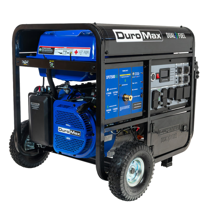 17,500 Watt Dual Fuel Portable HX Generator w/ CO Alert