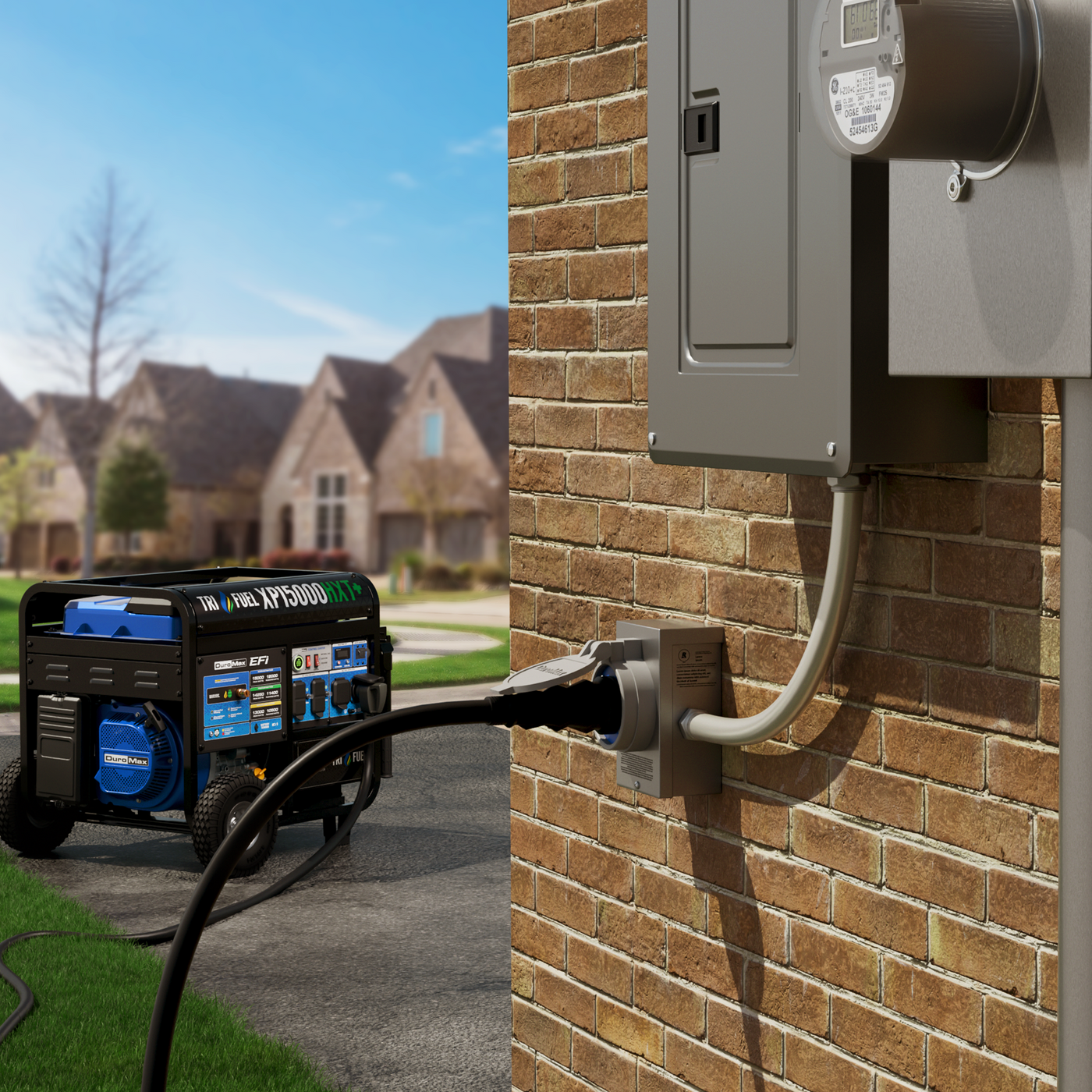 DuroMax XP50PB 50-Amp 12,500-Watt 120/240-Volt Metallic Power Inlet Box