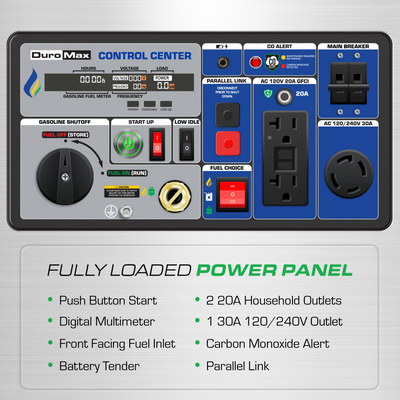DuroMax 7,000 Watt Portable Tri Fuel Inverter Generator - Quiet, Low THD