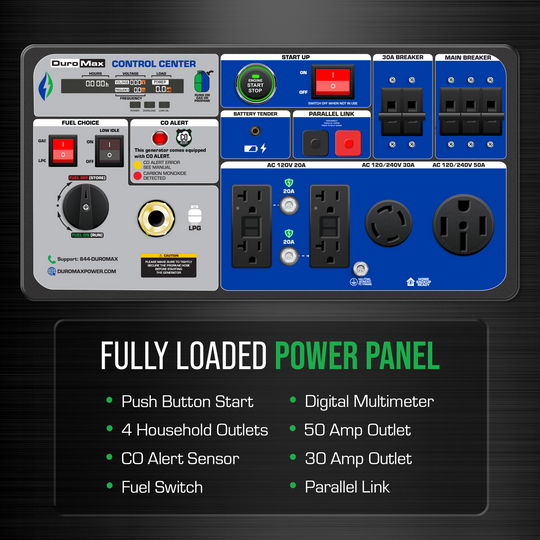 DuroMax 9,500 Watt Portable Dual Fuel Inverter Generator w/ CO