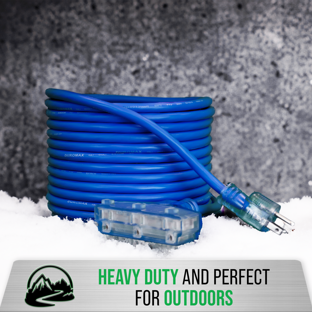 DuroMax XPX12050C Heavy Duty SJEOOW 50-Foot 12 Gauge Blue Triple