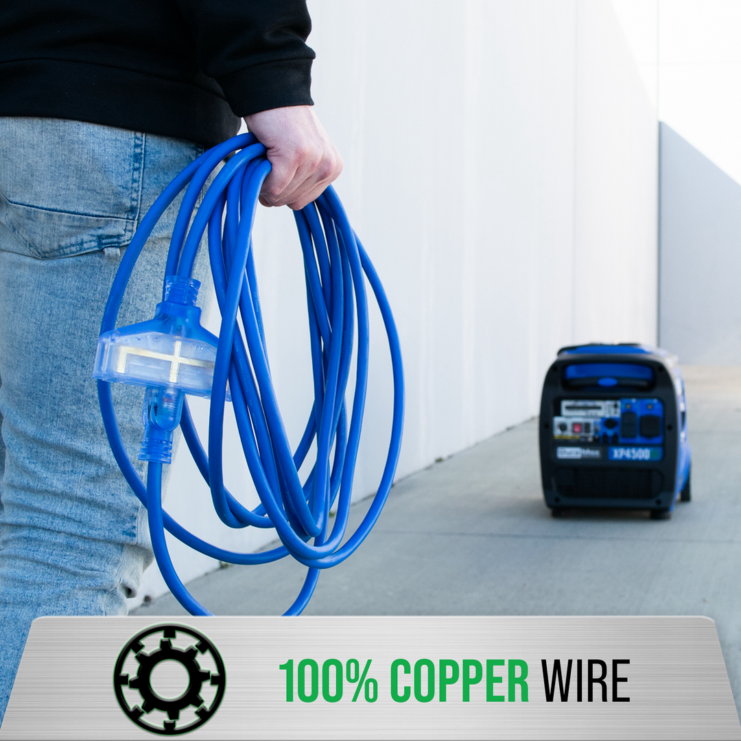 DuroMax XPX10100C Heavy Duty SJEOOW 100-Foot 10 Gauge Blue Triple