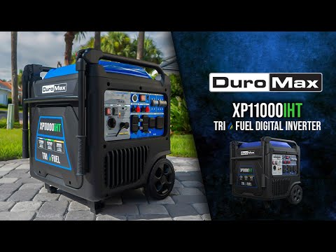 DuroMax 11,000 Watt Portable Tri Fuel Inverter Generator - Quiet, Low THD