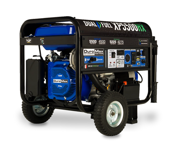 5,500 Watt Dual Fuel Portable HX Generator w/ CO Alert