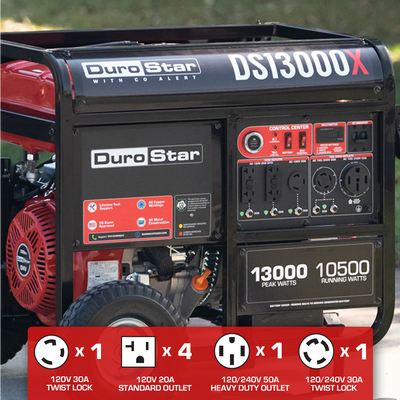 DuroStar  13,000 Watt Gasoline Portable Generator w/ CO Alert