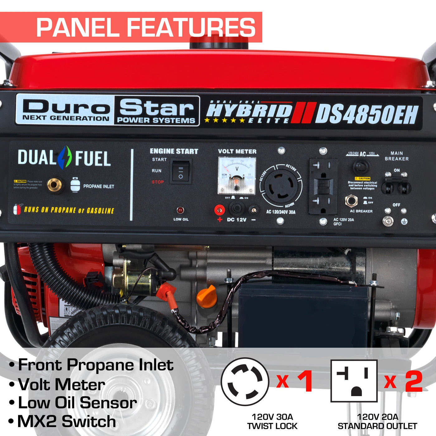 DuroStar  4,850 Watt Dual Fuel Portable Generator