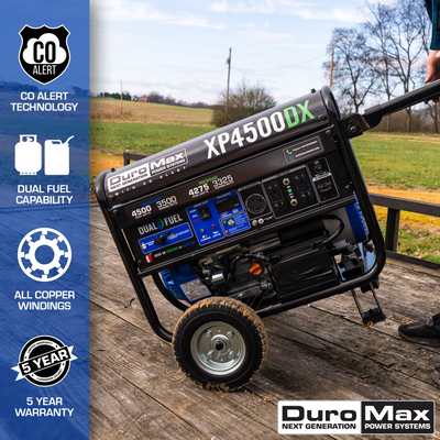 DuroMax  4,500 Watt Dual Fuel Portable Generator w/ CO Alert