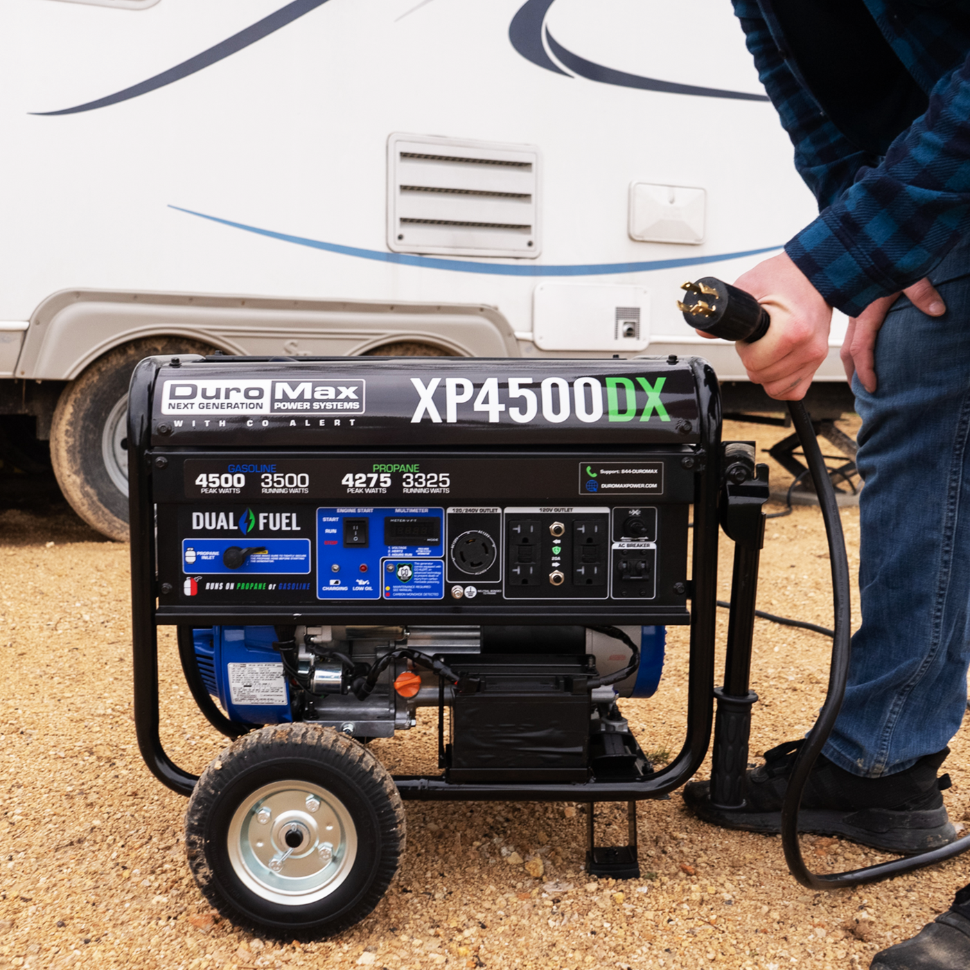 DuroMax  4,500 Watt Dual Fuel Portable Generator w/ CO Alert