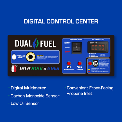 DuroMax  5,500 Watt Dual Fuel Portable Generator w/ CO Alert