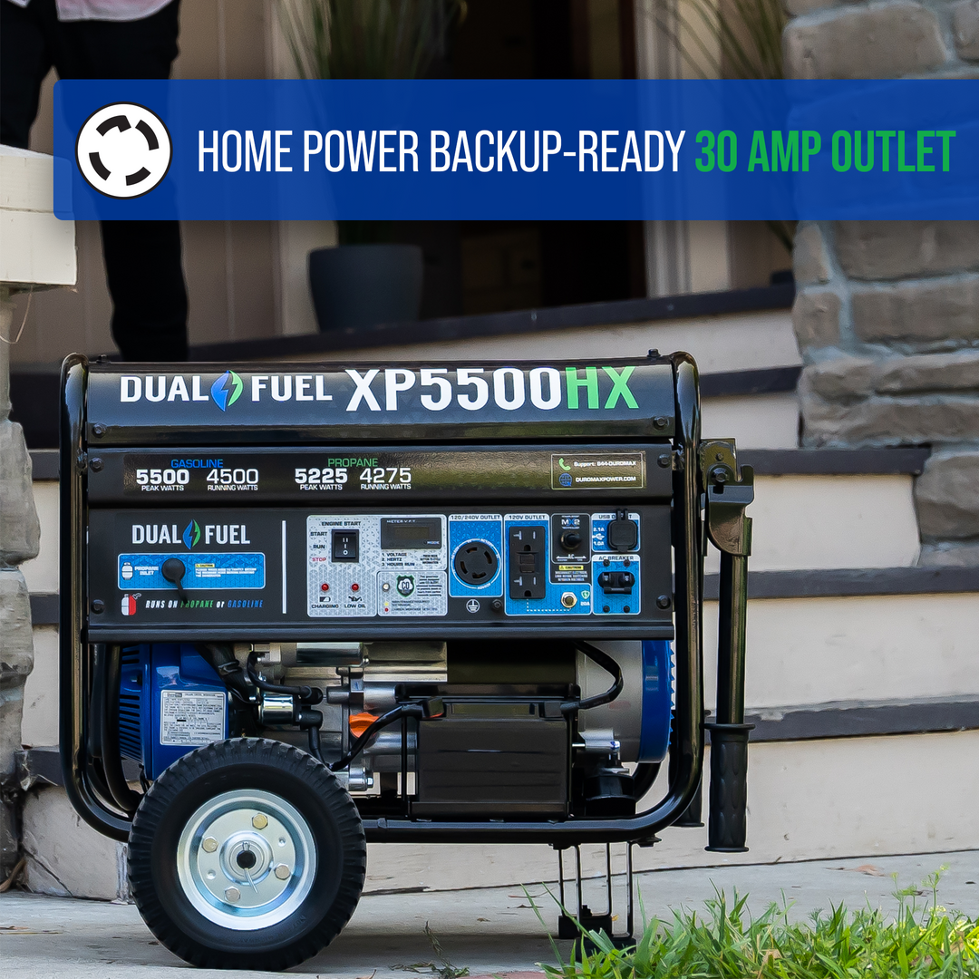 5,500 Watt Dual Fuel Portable HX Generator w/ CO Alert – XP5500HX