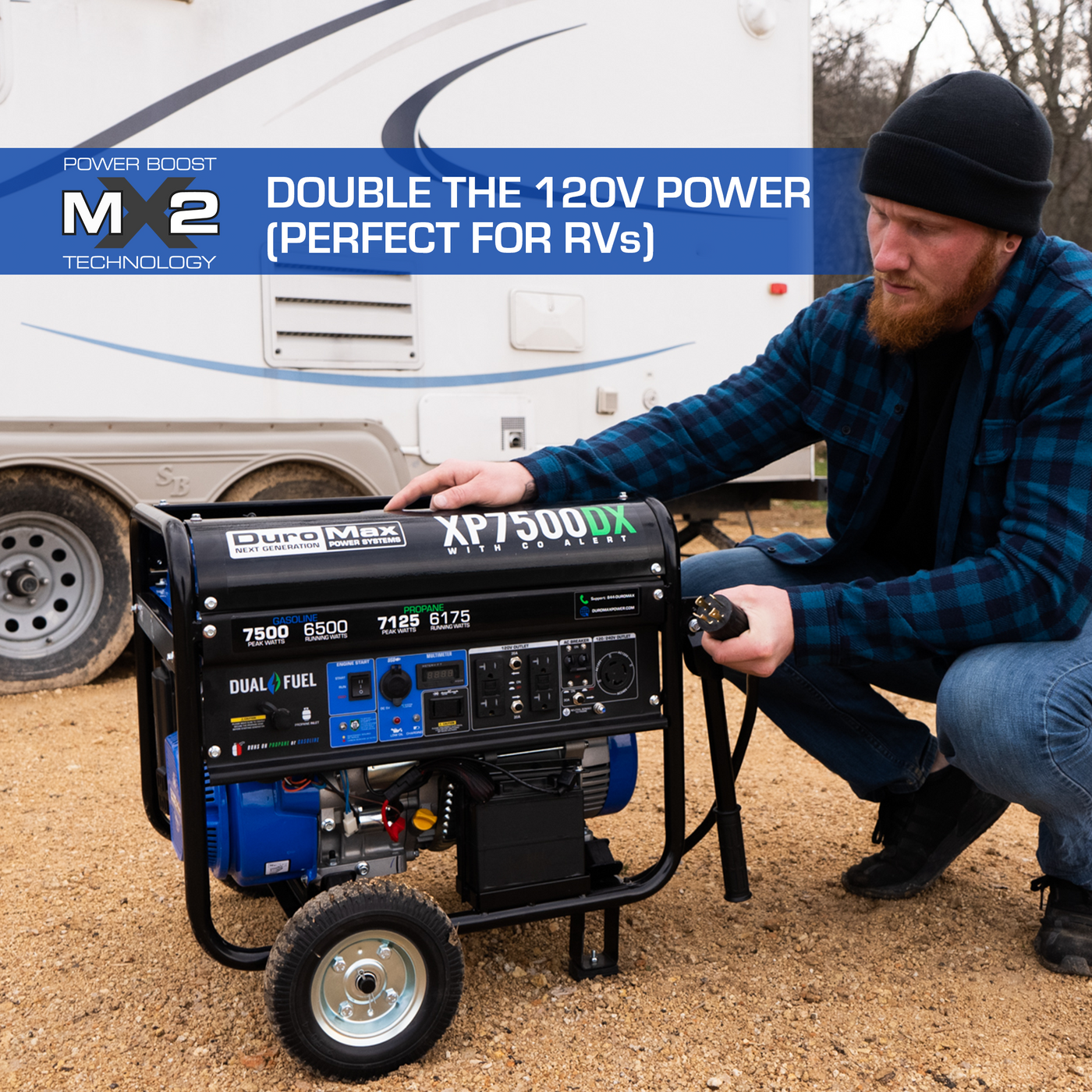 7,500 Watt Dual Fuel Portable Generator w/ CO Alert XP7500DX – DuroMax Power Equipment
