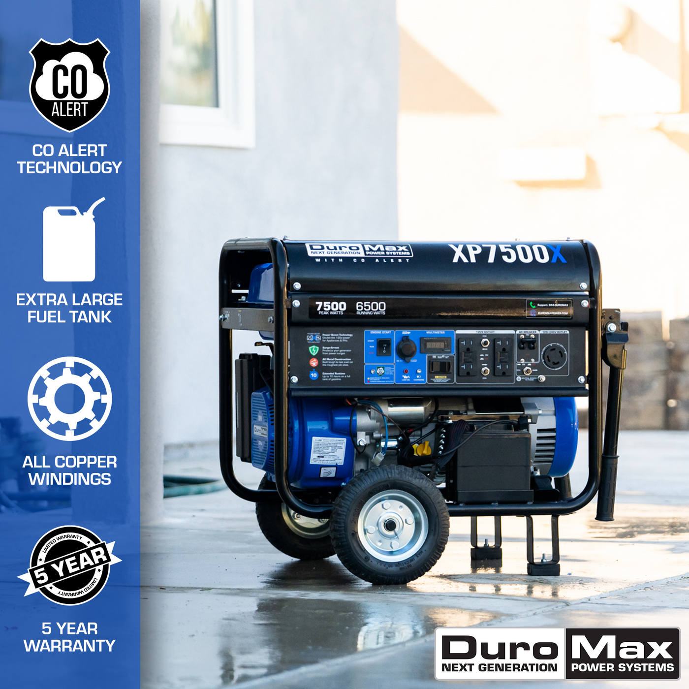 DuroMax  7,500 Watt Gasoline Portable Generator w/ CO Alert