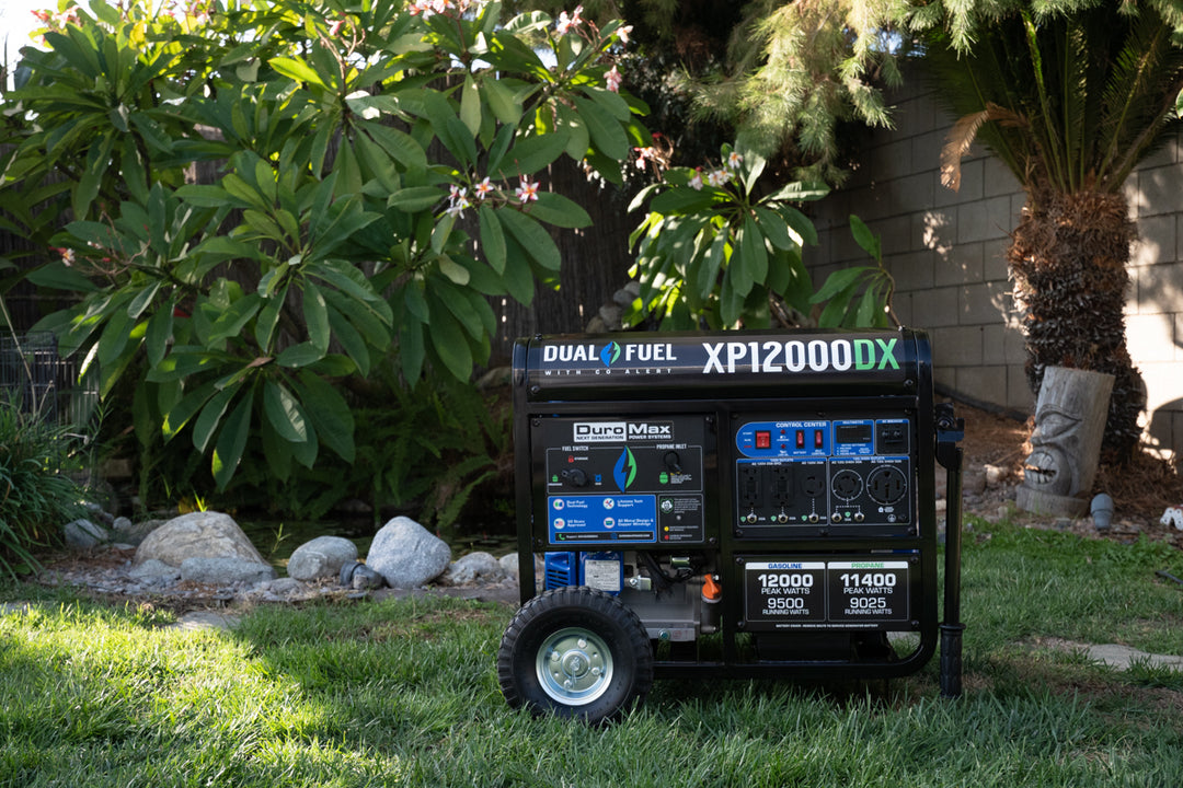 12,000 Watt Dual Fuel Portable Generator w/ CO Alert – DuroMax